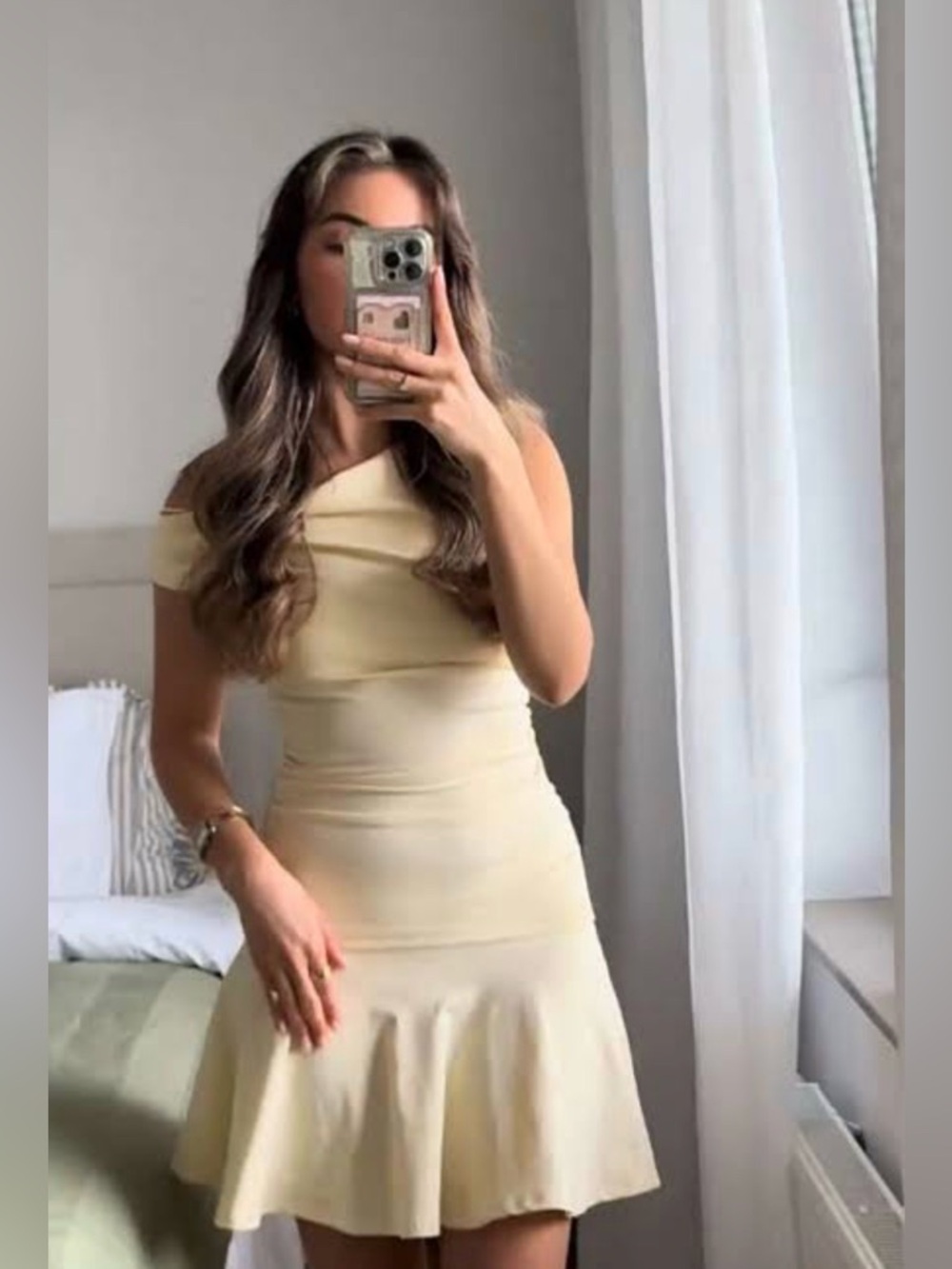 NWT Zara Butter Yellow Fit & Flare Dress, M